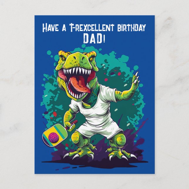 Dino-mite funny pickleball  postcard (Front)