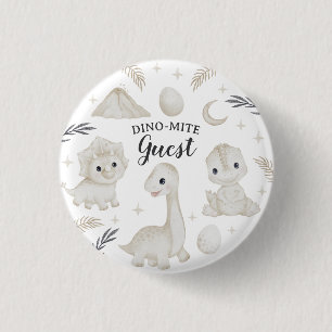 Dino-Mite Guest Dinosaur Birthday Party Button