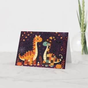 Dino-mite Halloween Night Holiday Card