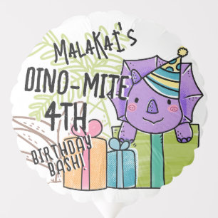 Dino-Mite Kid's Birthday Party Dinosaur Balloon