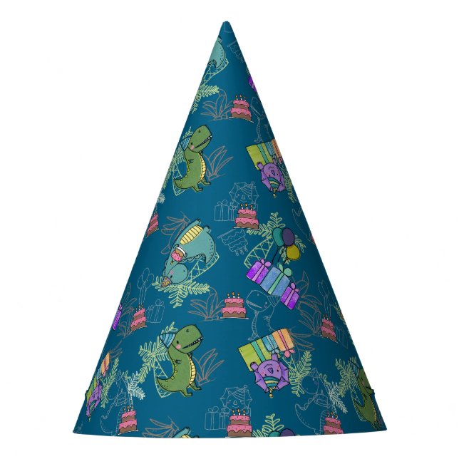 Dino-Mite Kid's Birthday Party Dinosaur Hat (Front)