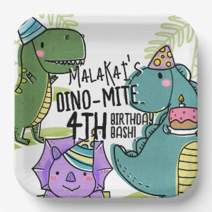 Dino-Mite Kid's Birthday Party Dinosaur Paper Plates