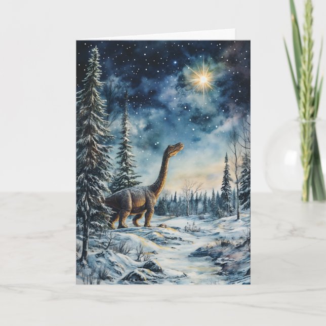 ‘Dino-mite Night Star’ Greeting Card  (Front)
