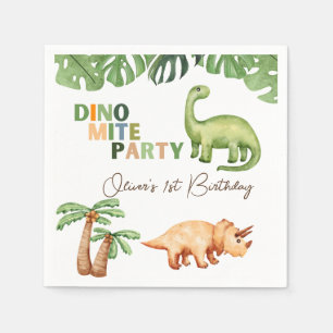 Dino-mite party 1st birthday  napkins
