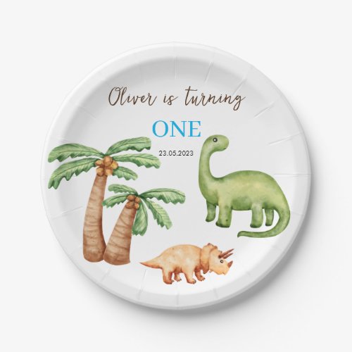 Dino_mite t_rex birthday party paper plates