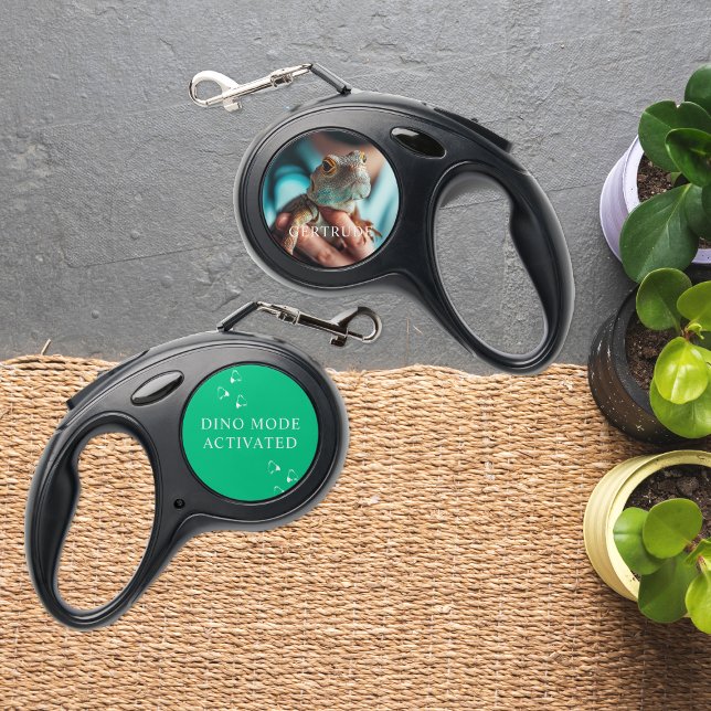 Dino Mode | Reptile Pet Name & Photo Retractable Pet Leash (Creator Uploaded)