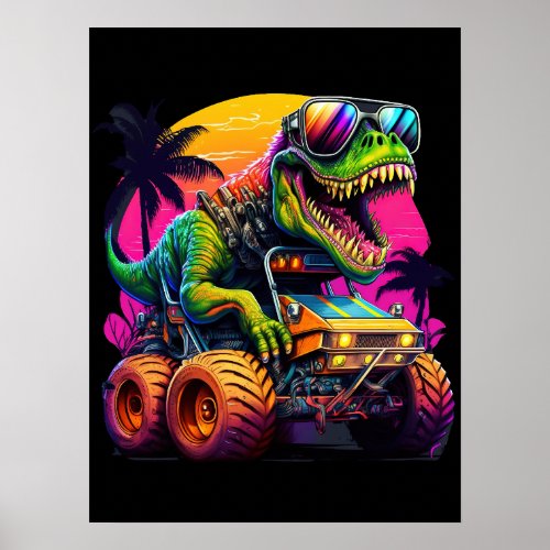 Dino Monster Truck Poster