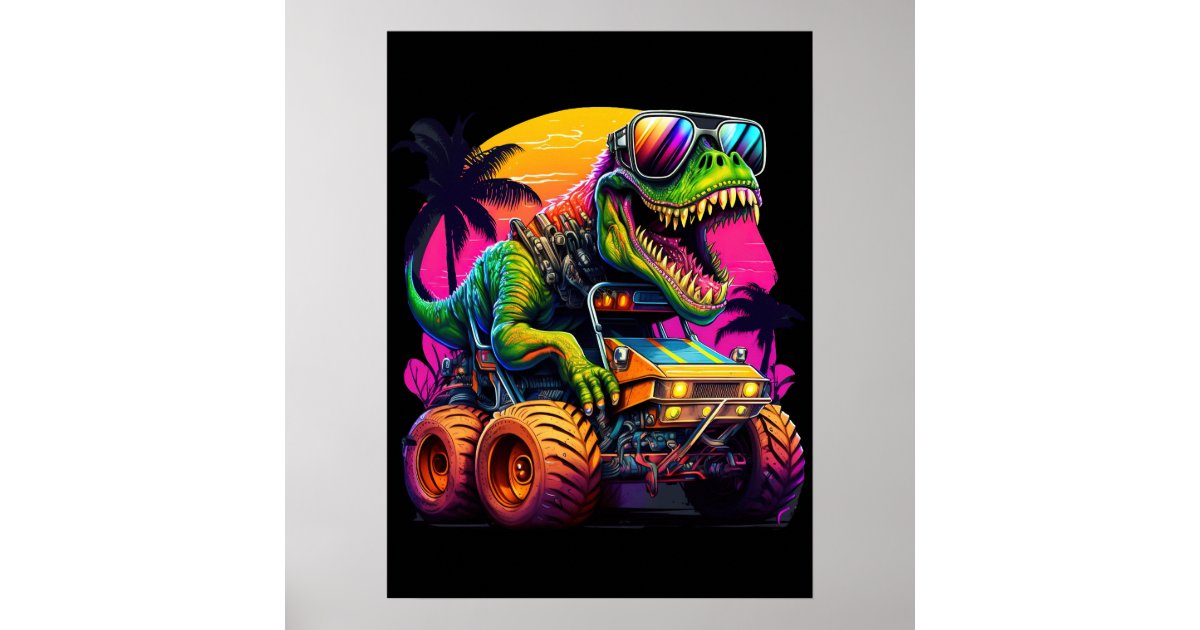 Dino Monster Truck Poster | Zazzle