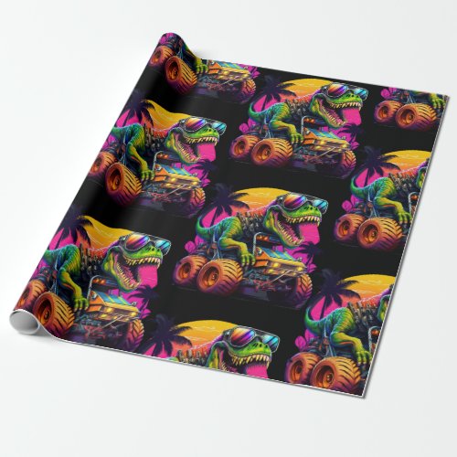 Dino Monster Trucks  Wrapping Paper