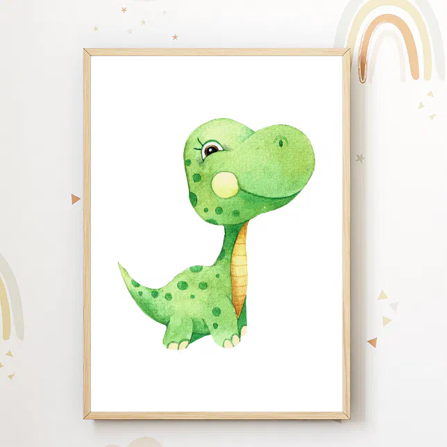 Dino Nursery Poster Dinosaur Kids Room Decor | Zazzle
