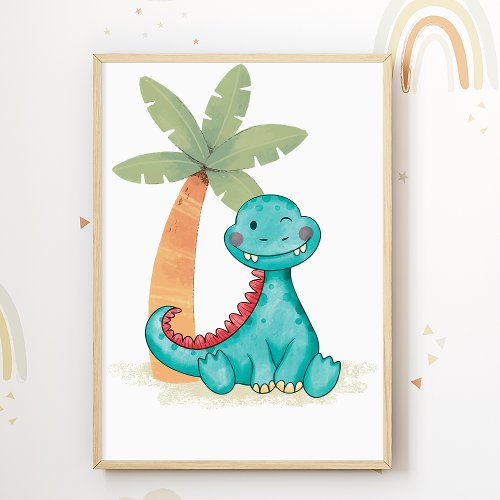 Dino Nursery Poster Dinosaurs Kids Room Print