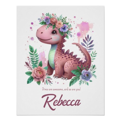 Dino Nursery poster with Name