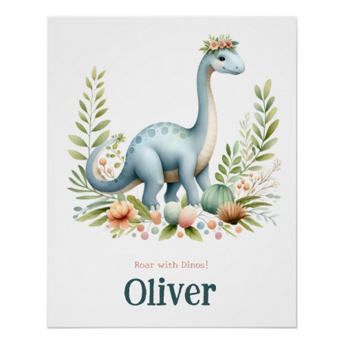 Dino Nursery poster with Name