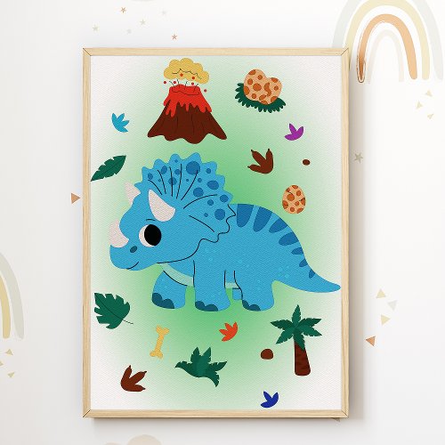 Dino Nursery Print Dinosaur Kids Room Poster