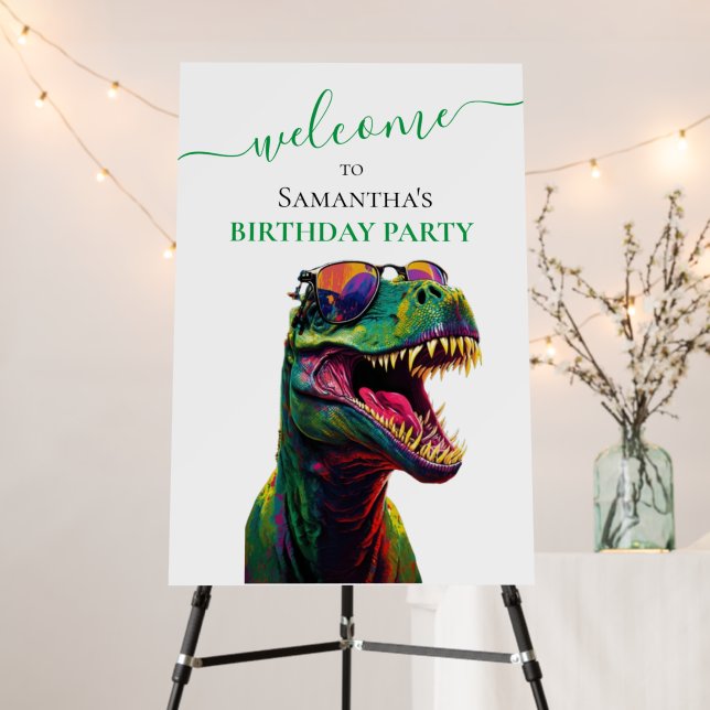 Dino Party Birthday Foam Board (In Situ (Stand))