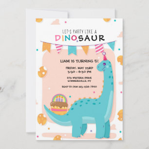 Dino Party Birthday Invitation