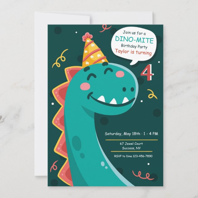 Dino Party Birthday  Invitation (Front)