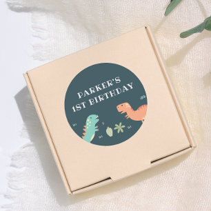 Dino Party Cute Dinosaurs Boy Birthday Party Classic Round Sticker