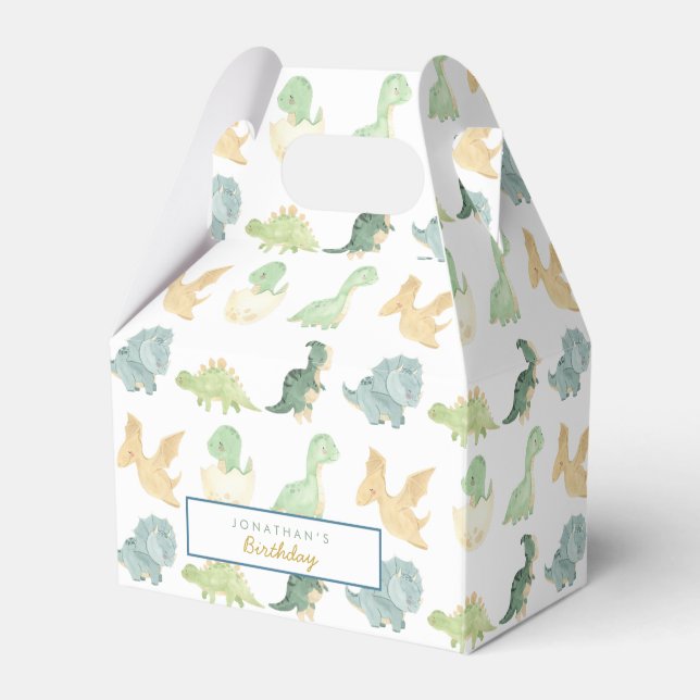 Dino Party Dino mite Birthday  Favor Boxes (Front Side)