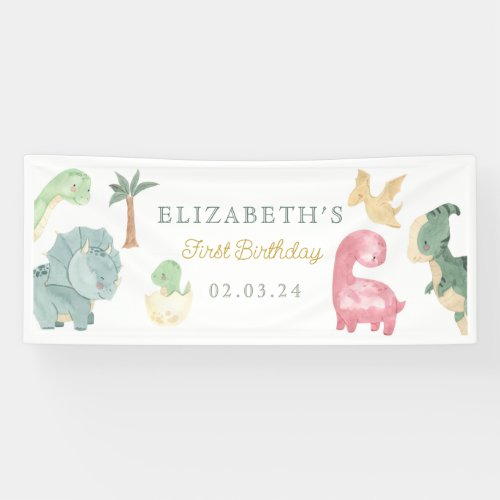 Dino Party Dino mite Birthday Welcome Banner