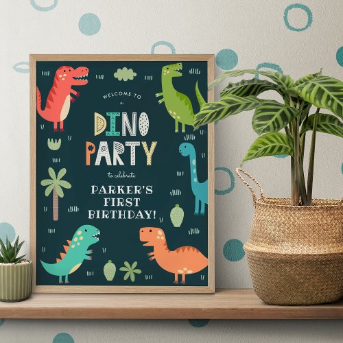 Dino Party Dinosaurs Birthday Party Welcome Sign
