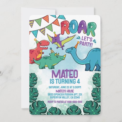 Dino Party Invitation