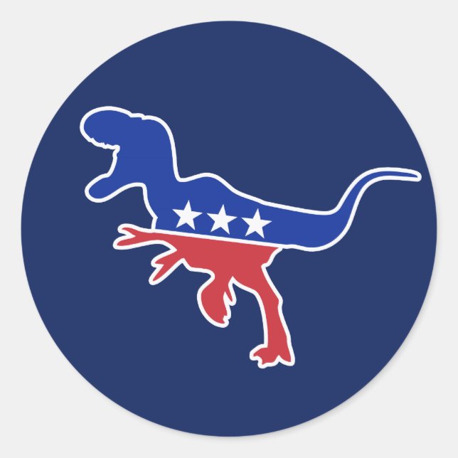 Dino Party Logo Classic Round Sticker (Front)