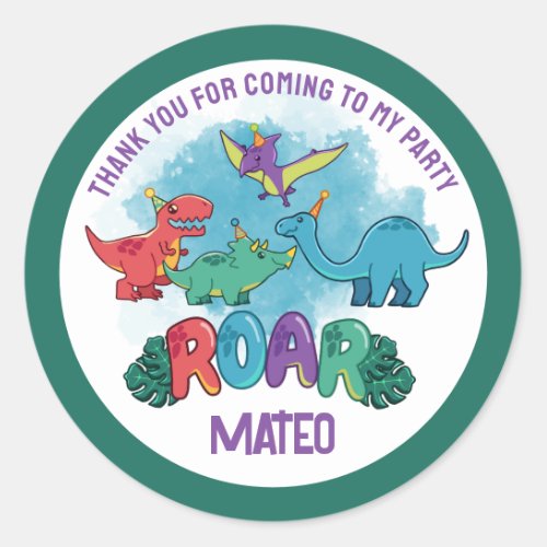 Dino Party Sticker