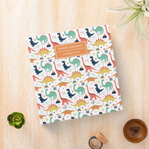 Dino Pattern 3 Ring Binder