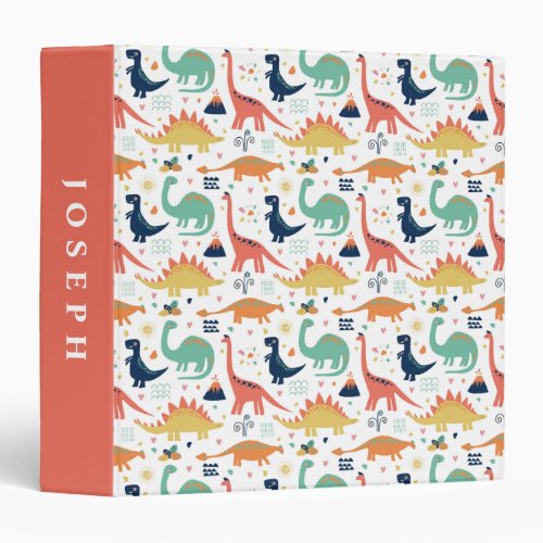 Dino Pattern 3 Ring Binder