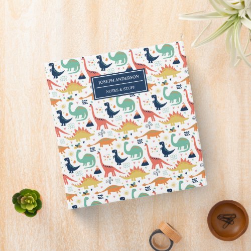 Dino Pattern 3 Ring Binder