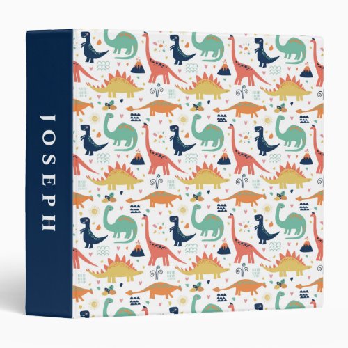 Dino Pattern 3 Ring Binder