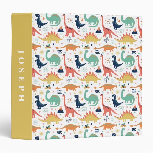 Dino Pattern 3 Ring Binder