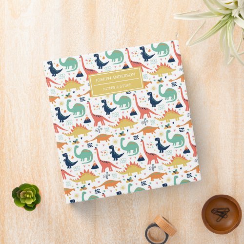 Dino Pattern 3 Ring Binder