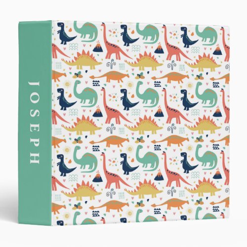 Dino Pattern 3 Ring Binder