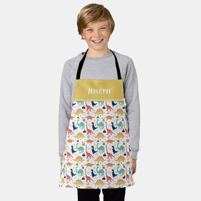 Dino Pattern Apron