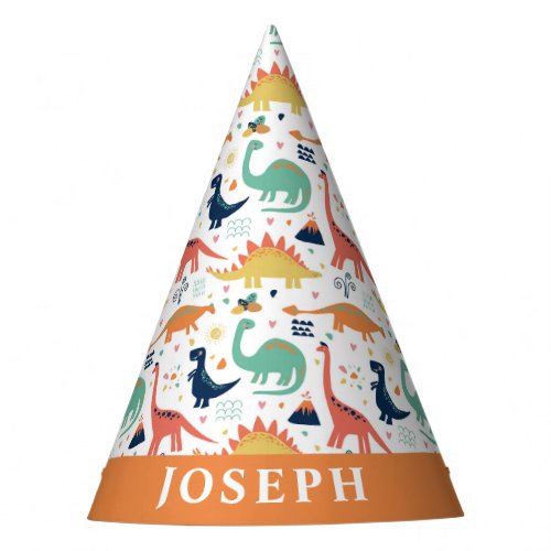Dino Pattern Party Hat