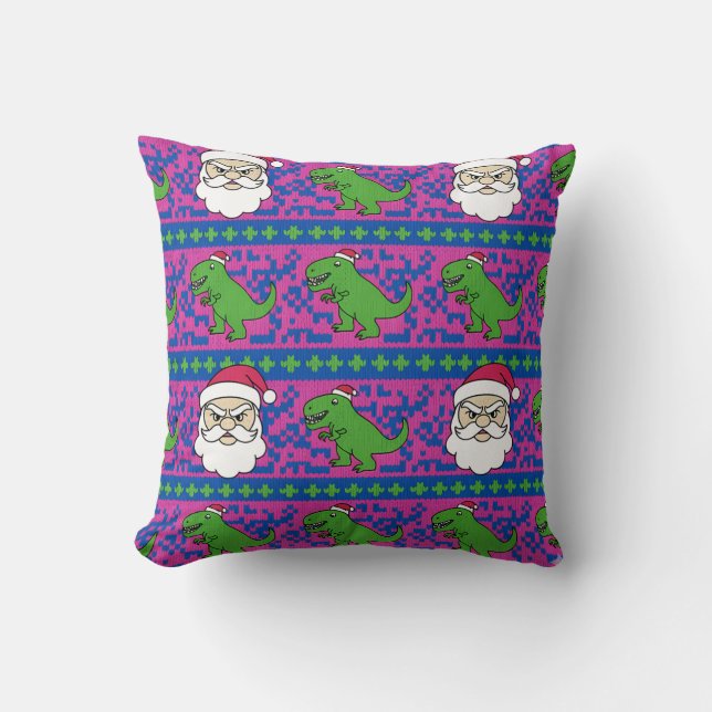 Dino Pattern Throw Pillow (Front)