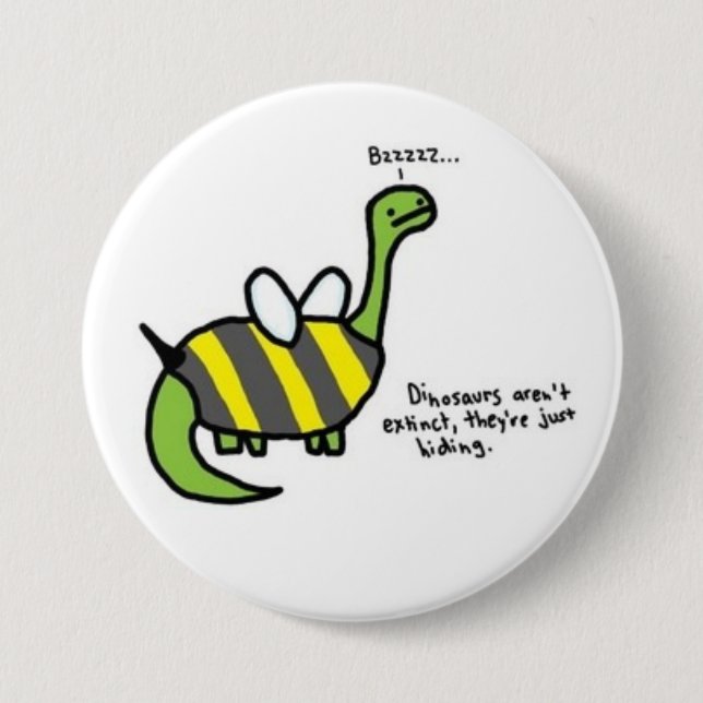 Dino Pinback Button (Front)