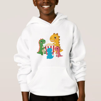 Dino popcorn party hoodie for kids