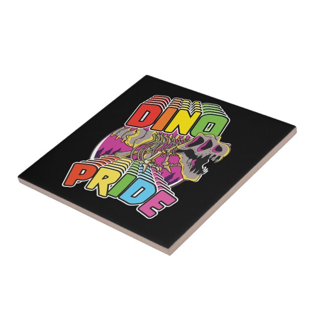 Dino Pride logo Ceramic Tile (Side)