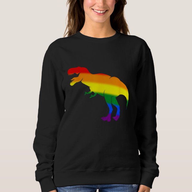 Dino Pride Rainbow Flag  LBGT Pride Month Sweatshirt (Front)