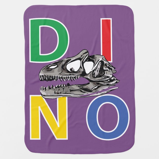 DINO - Purple Baby Blanket (Front)