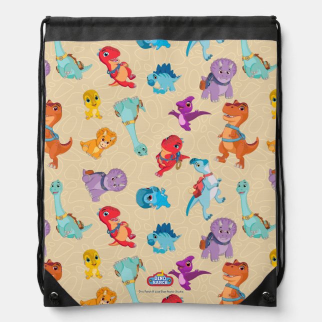 Dino Ranch | A Dinosaur Adventure Pattern Drawstring Bag (Front)