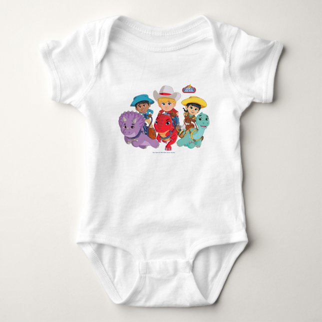 Dino Ranch Friends Design Baby Bodysuit (Front)