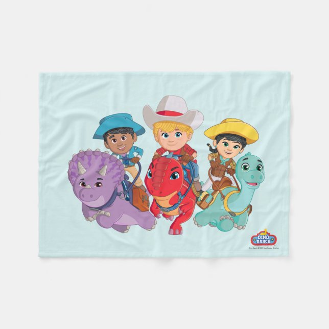 Dino Ranch Friends Design Fleece Blanket (Front (Horizontal))