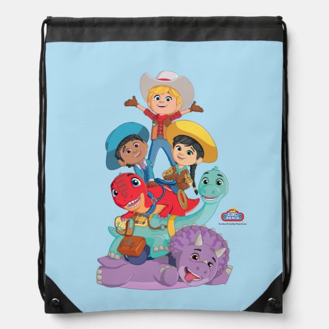 Dino Ranch Friends Drawstring Bag (Front)