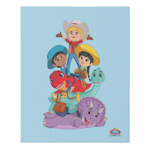 Dino Ranch Friends Faux Canvas Print