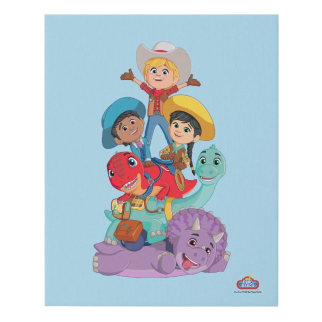 Dino Ranch Friends Faux Canvas Print (Front)