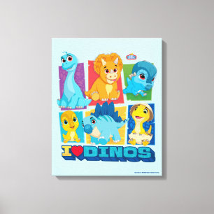 Dino Ranch   Fun & Colourful Dinosaur Canvas Print